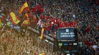 Euro 2012 : Madrid fête le retour de l’équipe d’Espagne de football