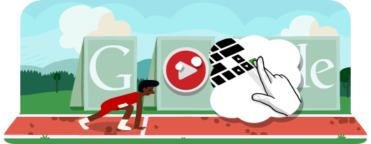Le Google Doodle J.O du jour est la Course de haies
