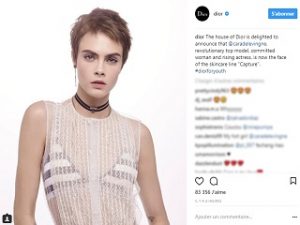 Cara Delevingne, egerie de Capture Youth, ligne de soins signee Dior