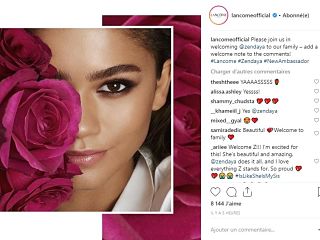 Zendaya et Lancome, l artiste americaine et la marque francaise collaborent