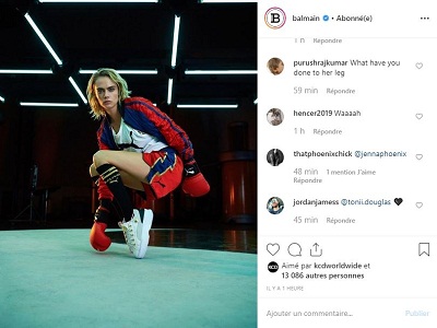 Puma renoue avec l’une des vedettes de la série « Carnival Row » © Balmain / Instagram 2019