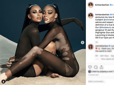 Celebrites et cosmetiques, maquillage de Winnie Harlow et de Kylie Jenner