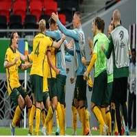 Les Australiens exultant après leur victoire face aux Émirats arabes unis en vue du Mondial-2022