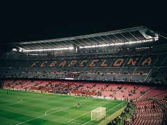 Le gradin de la pelouse du FC Barcelone