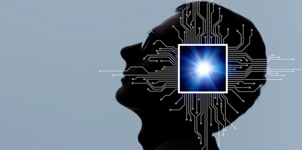 Illustration d’un implant cérébral dans un cerveau humain