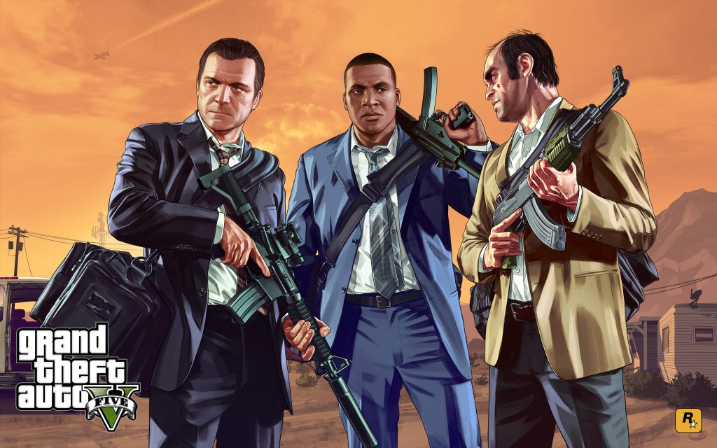 Une affiche du jeu vidéo Grand Theft Auto 