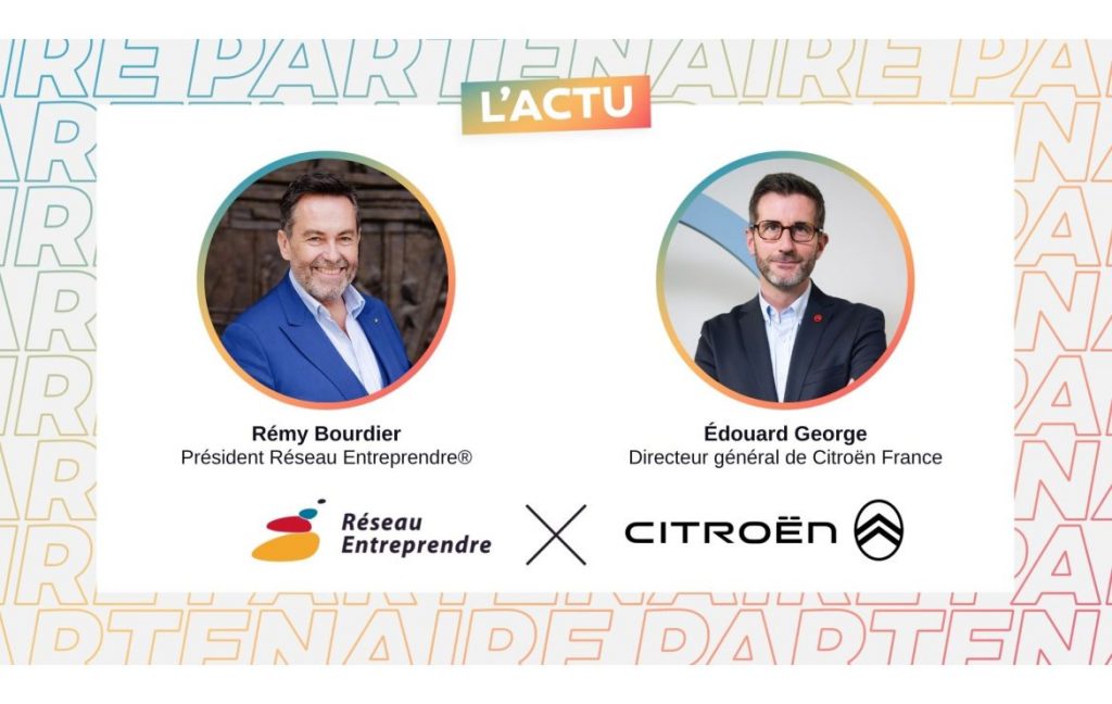 Affiche marquant l’alliance entre Citroen et Reseau Entreprendre